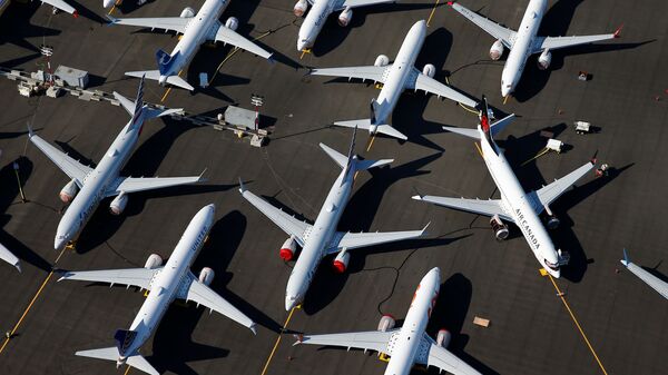 Припаркованные самолеты Boeing 737 MAX в аэропорту Boeing Field в Сиэтле, штат Вашингтон, США - Sputnik 日本