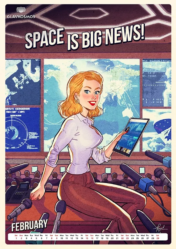 ロスコスモス用ピンナップカレンダー:Let`s go to space ロスコスモス用ピンナップカレンダー:Let`s go to space - Sputnik 日本