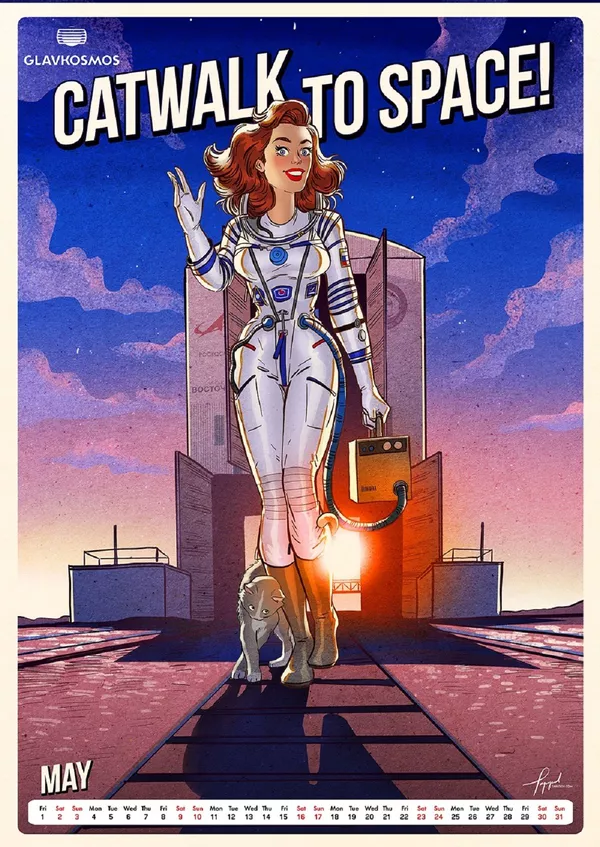 ロスコスモス用ピンナップカレンダー:Let`s go to space ロスコスモス用ピンナップカレンダー:Let`s go to space - Sputnik 日本