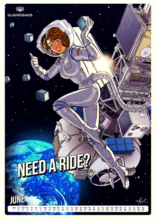 ロスコスモス用ピンナップカレンダー:Let`s go to space ロスコスモス用ピンナップカレンダー:Let`s go to space - Sputnik 日本
