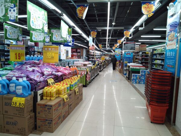 静まり返ったスーパーに買い物客が1人 - Sputnik 日本