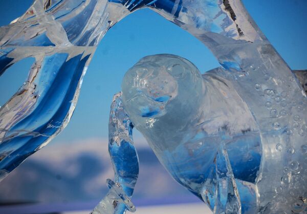 展示されたアザラシの氷彫刻 - Sputnik 日本