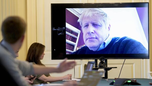Премьер-министр Великобритании Борис Джонсон проводит удаленное совещание - Sputnik 日本