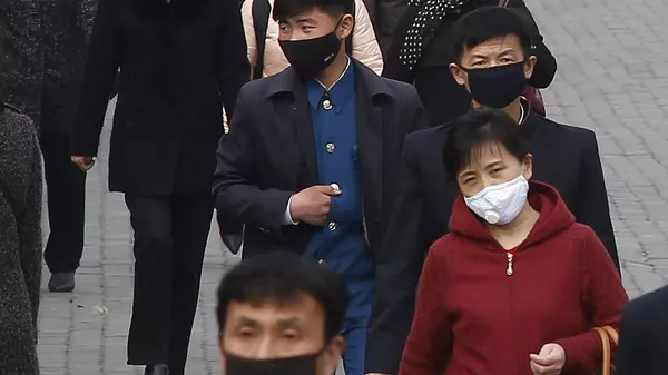 マスクをつけた北朝鮮国民 - Sputnik 日本