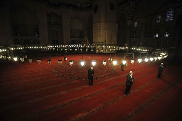 スレイマニエ・モスクで「イド・アル＝フィトル」の礼拝をする数人のイスラム教徒（トルコ、イスタンブール） - Sputnik 日本