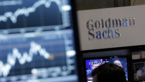 The Goldman Sachs Booth at the New York Stock Exchange - Sputnik 日本