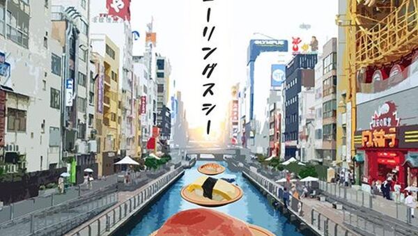 大阪の川　巨大な回転寿司に - Sputnik 日本