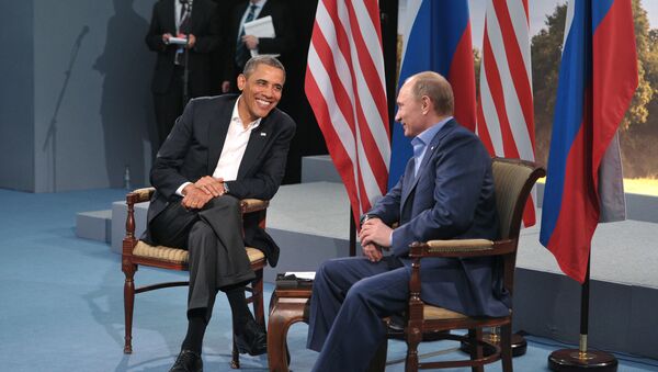 Президент США Барак Обама и президент России Владимир Путин - Sputnik 日本